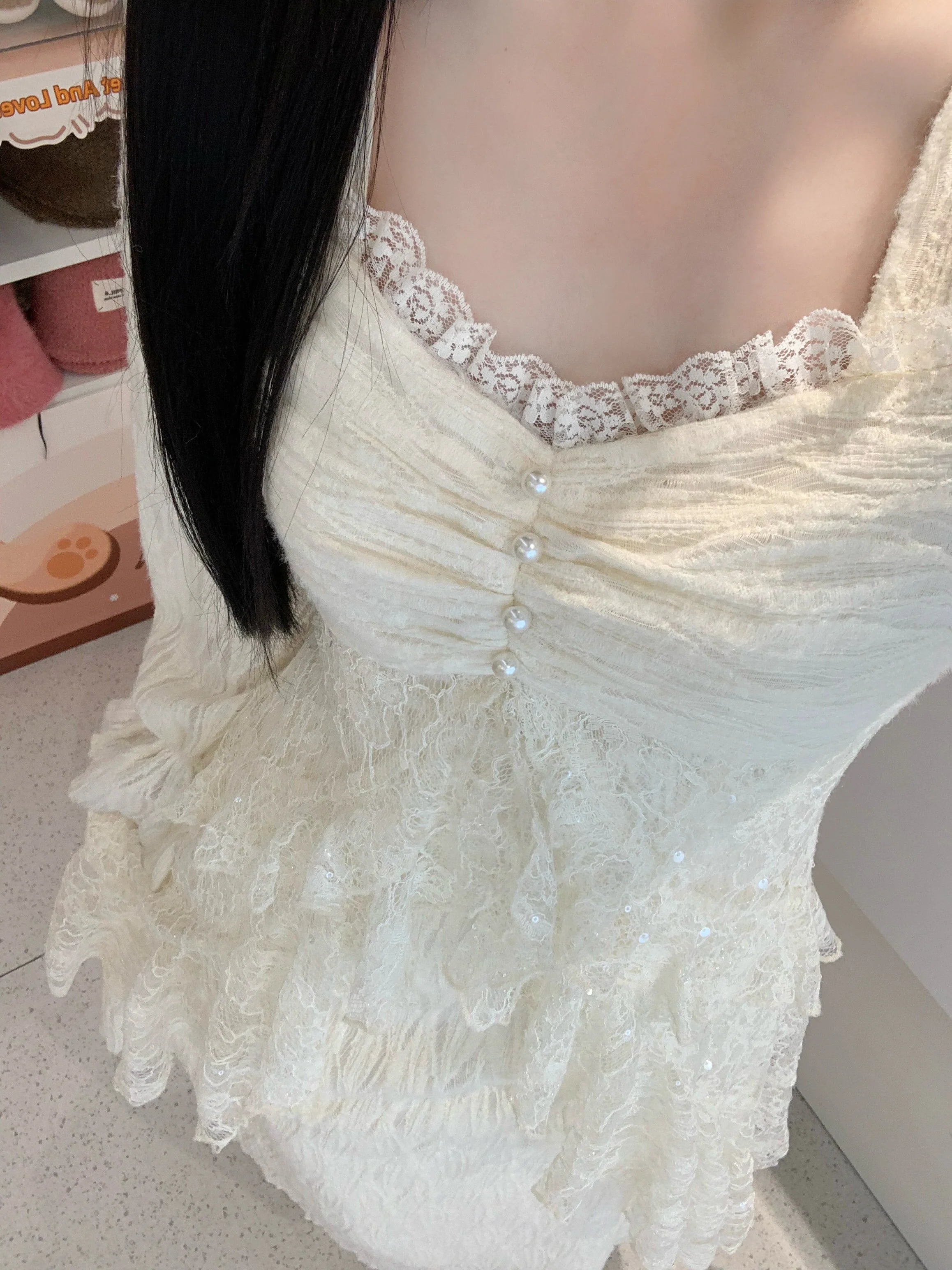 Ethereal Lace Sequin Dream Dress