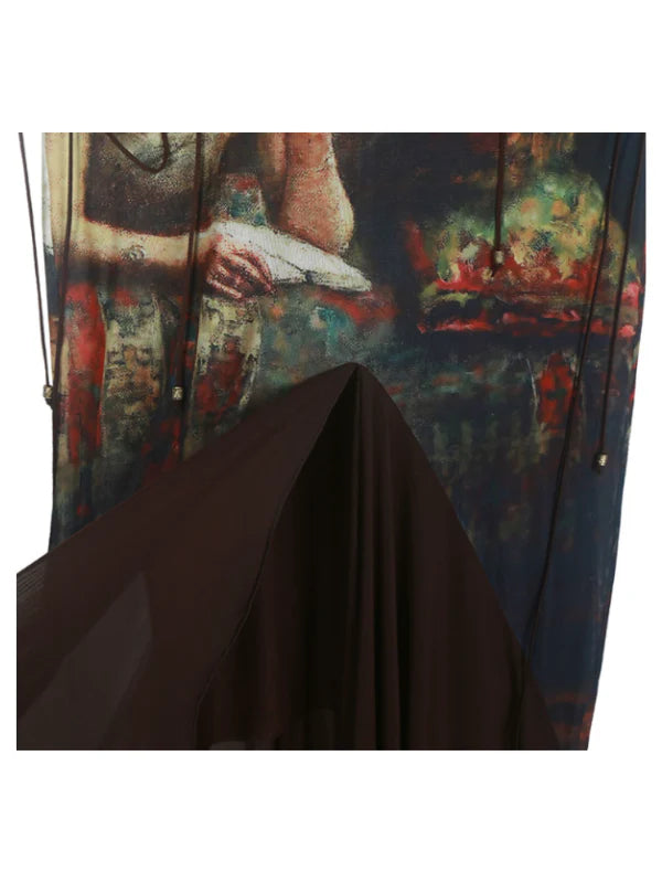 Vintage Glam Bronze Print Dress