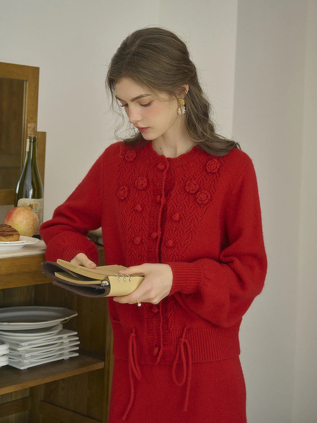 Rosette Bloom Knit Cardigan