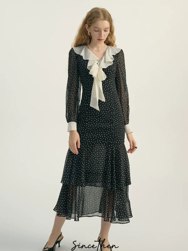 Stellar Romance French Polka Dress