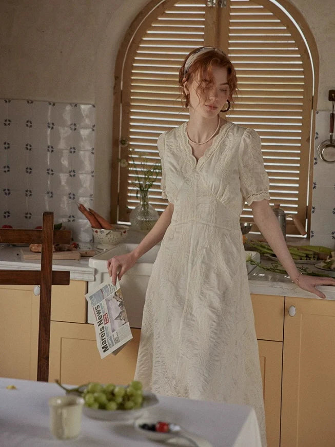 Romantic Garden Lace Embroidered Dress