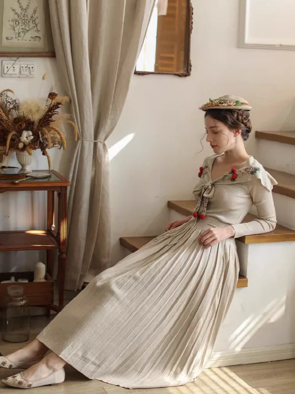 Sophisticated Pleats Soft Long Skirt