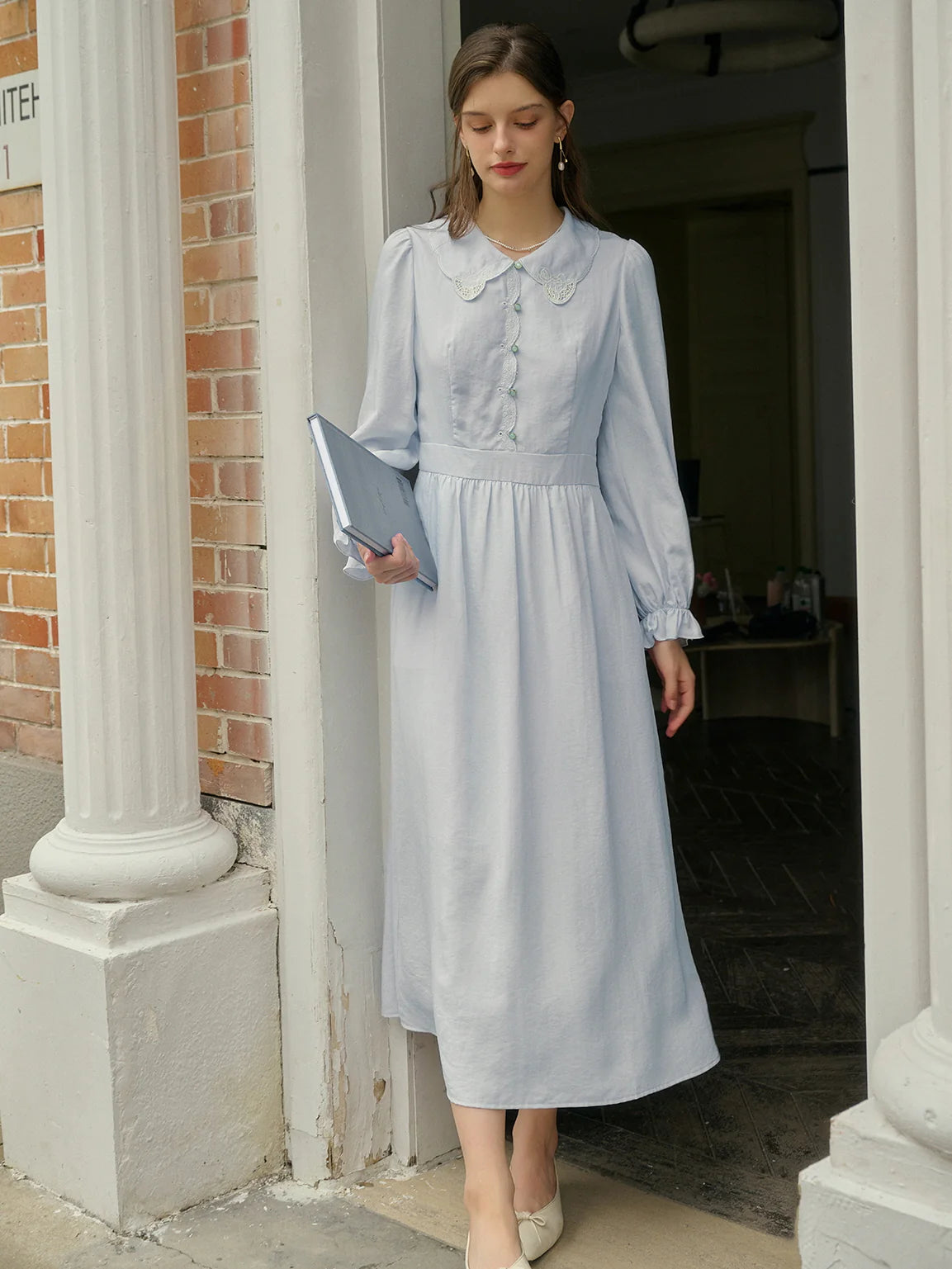 Ethereal Light Blue Embroidered Dress