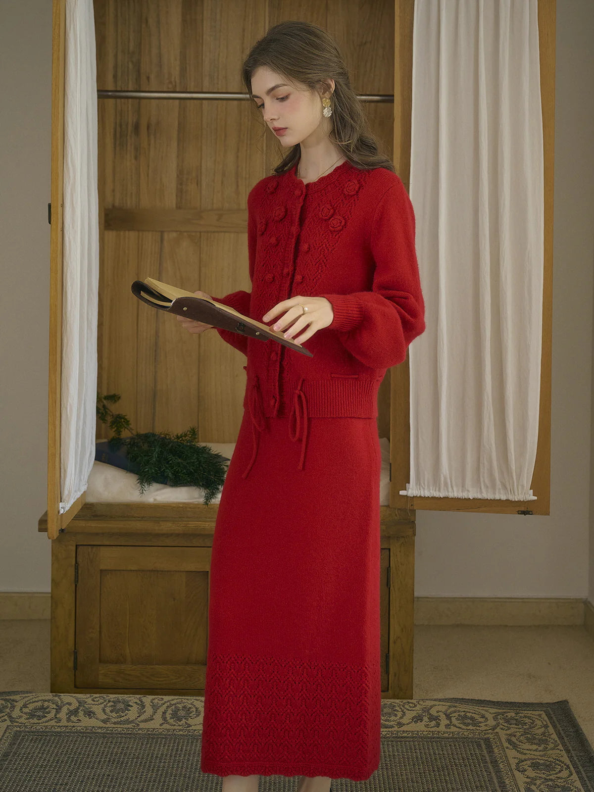 Rosette Bloom Knit Cardigan