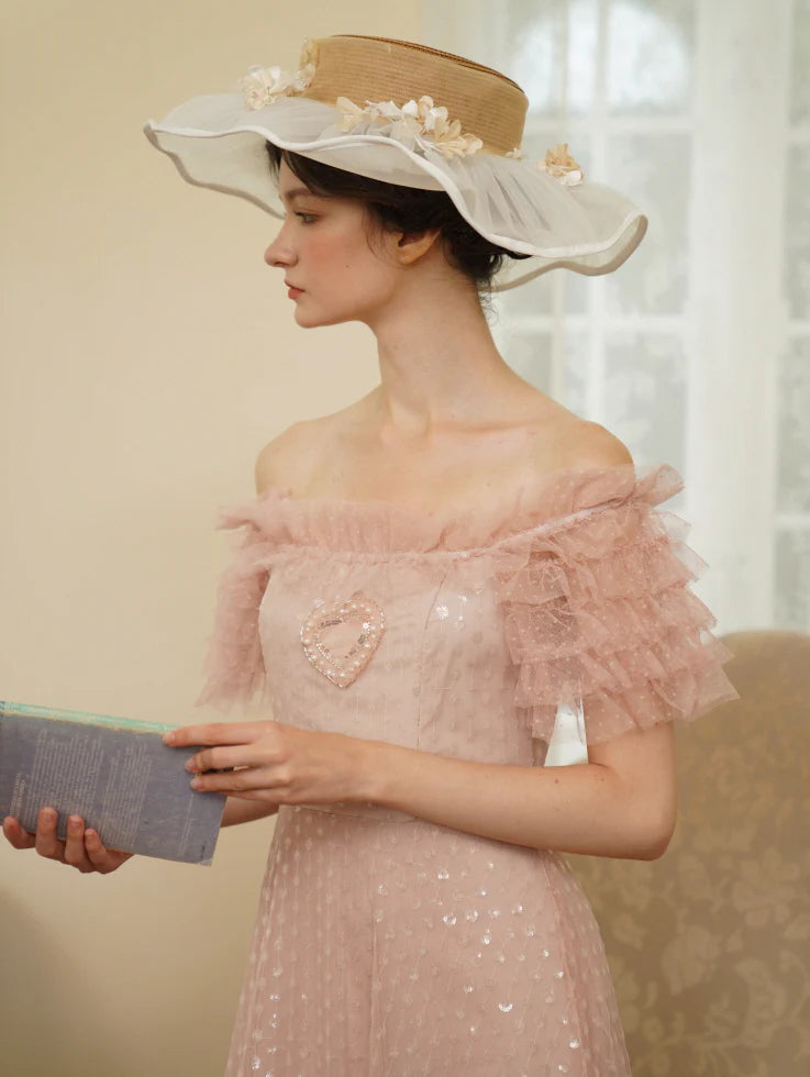 Blush Heart Ruffle Tulle Dress