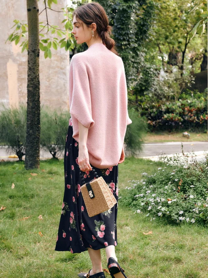 Midnight Rose Lace Trim Dress