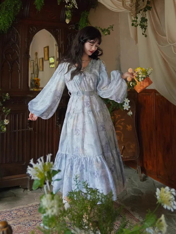 Whimsical Blue Butterfly Dress