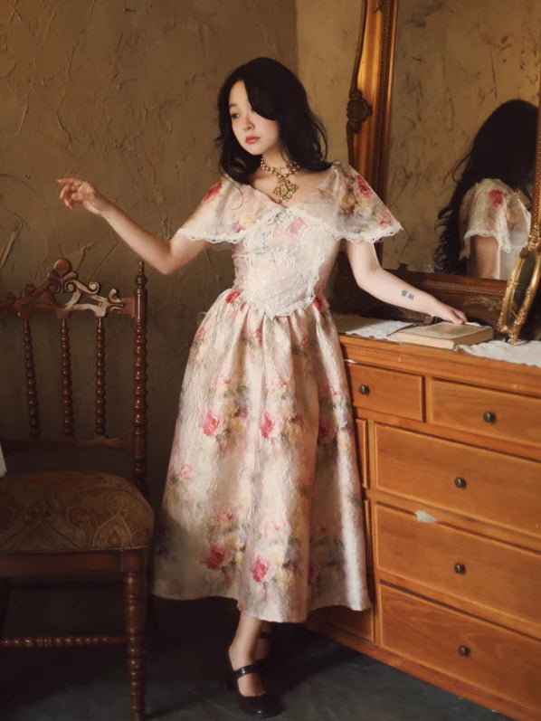 Victorian Floral Lace Elegance Dress