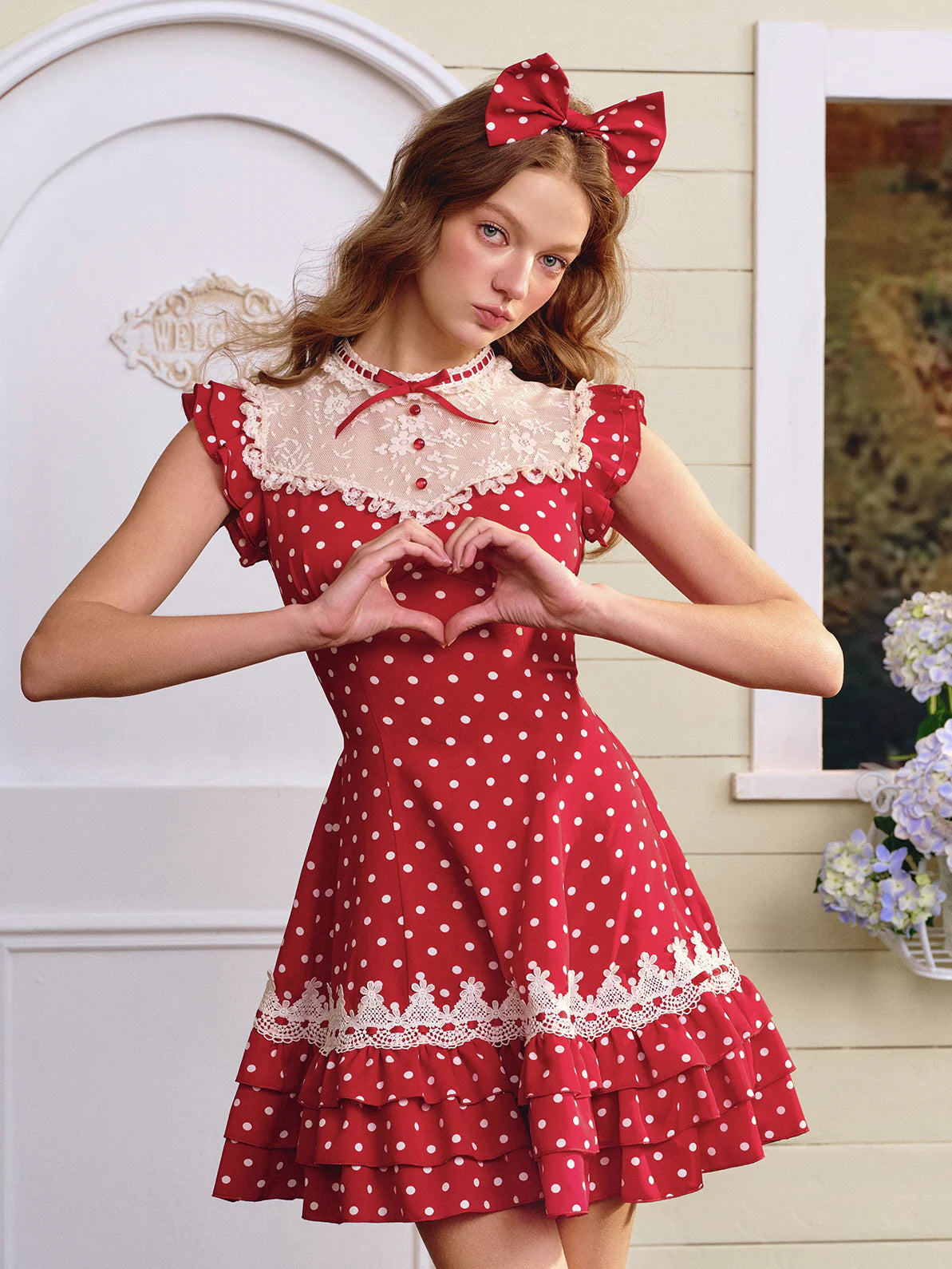 Sweetheart Cottage Polka Dot Dress