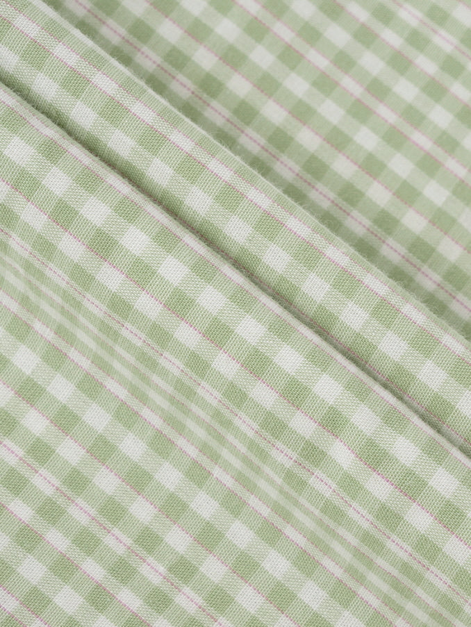 Romantic Green Gingham Halter Dress