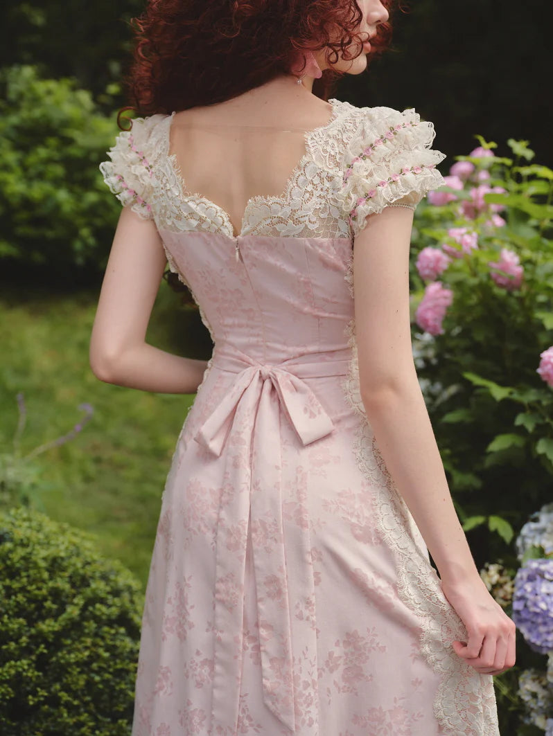 Enchanted Rose Garden Lace-Up Dress