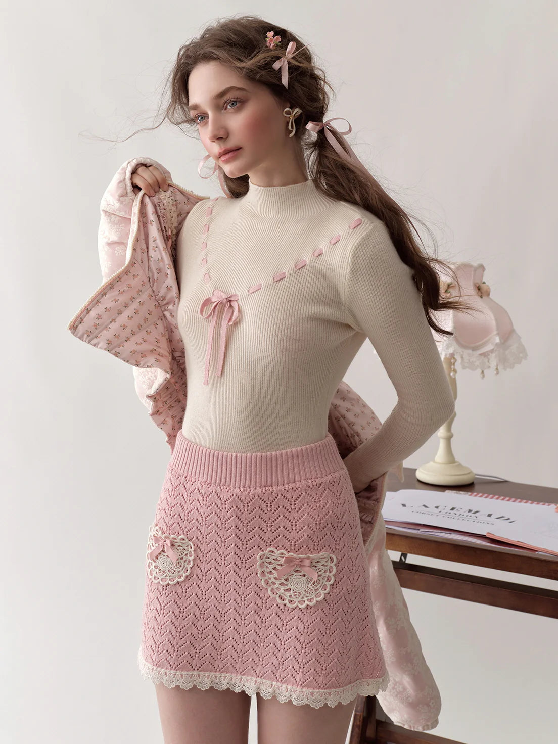 Coquette Bow Detail Knit Top