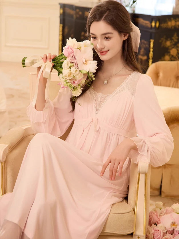 Blush Lace Elegance Nightgown