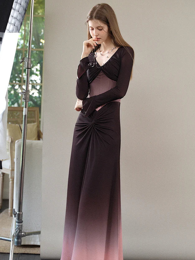 Twilight Ombre Corset Maxi Dress