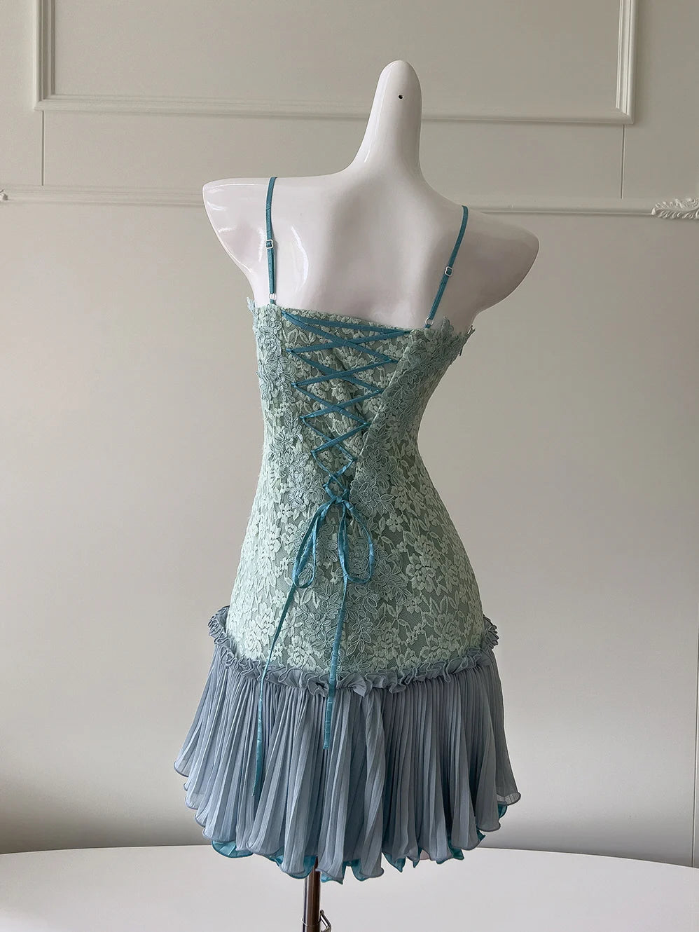 Fairytale Floral Blue Lace Dress