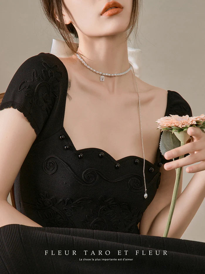 Vintage Elegance Black Dress