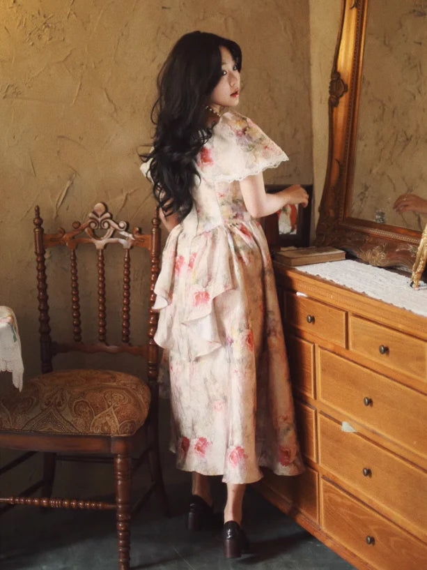 Victorian Floral Lace Elegance Dress