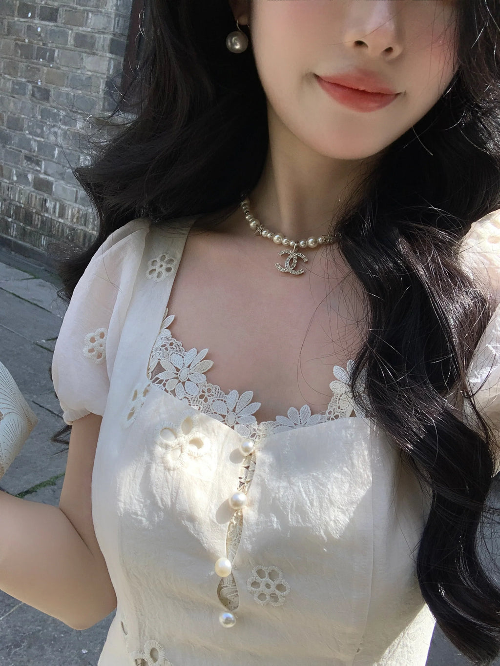 Elegant Daisy Lace White Dress