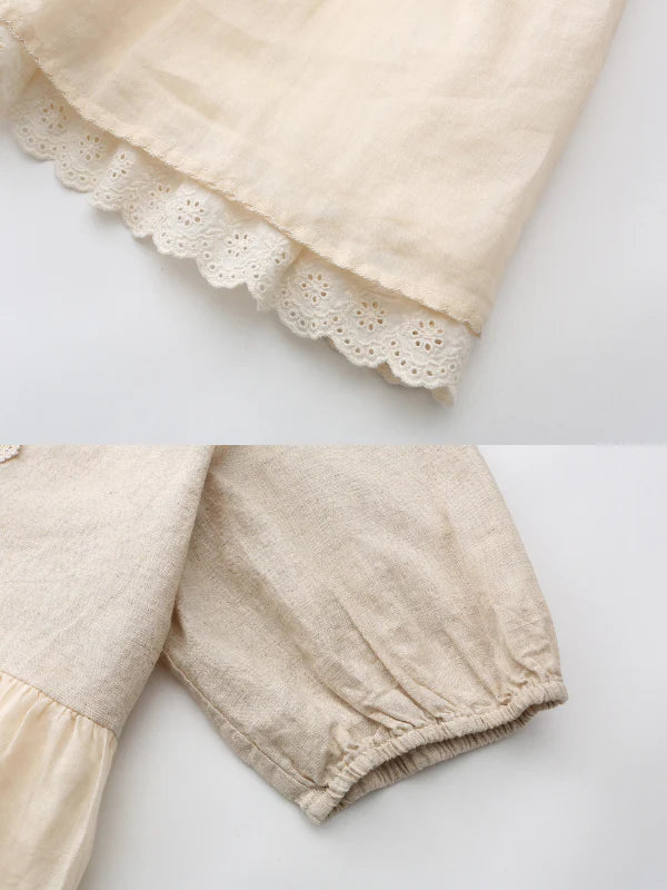 Linen Lace Garden Blouse and Skirt