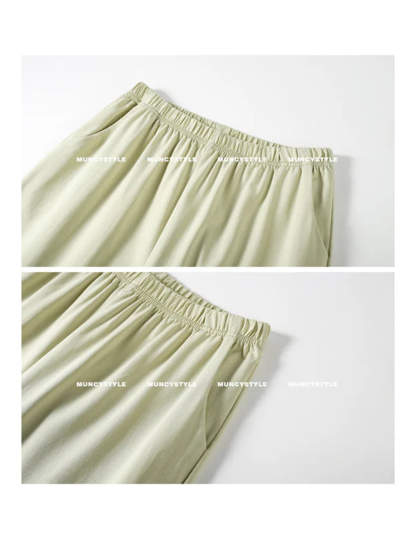 Sage Green Lace Trim Pajama Set