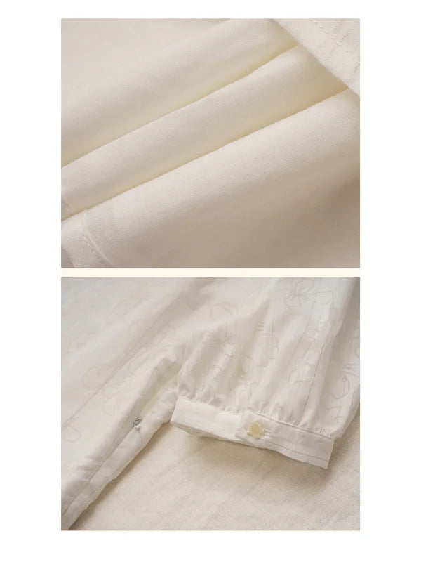 Whispering Blossom Cotton White Dress