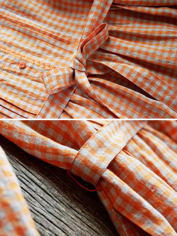 Sun-Kissed Spring Checkered Dress