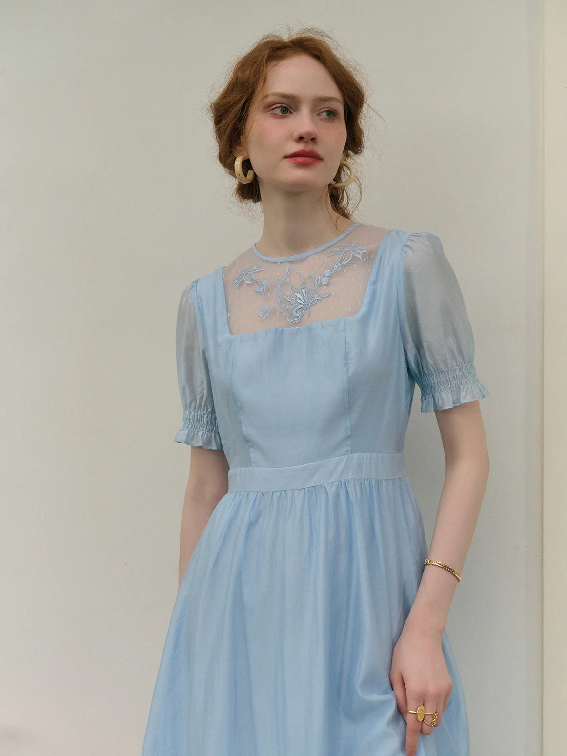 Emma's Retro Blue Casual Dress