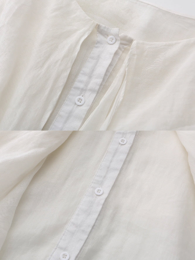 Ruffled Cloud Linen Blouse