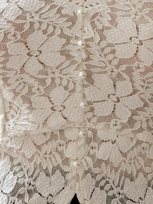 Elegant Lace Button Blouse