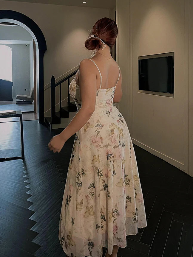 Butterfly Garden Sheer Slip Dress & Cardigan