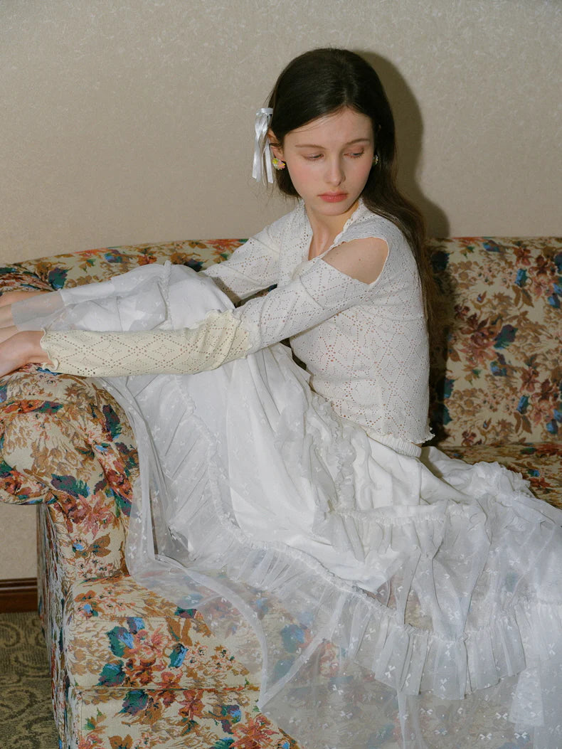 Ethereal Layered White Tulle Skirt