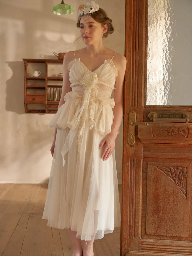 Ivory Bloom Corset Top and Skirt