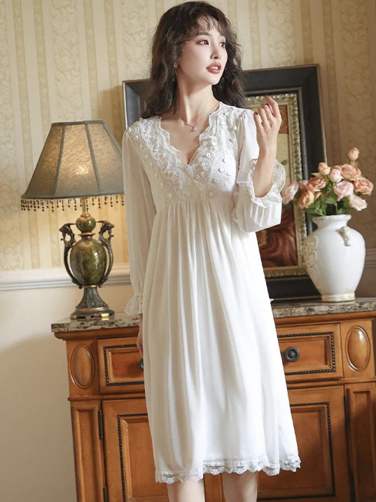 Vintage Dream Lace White Nightgown