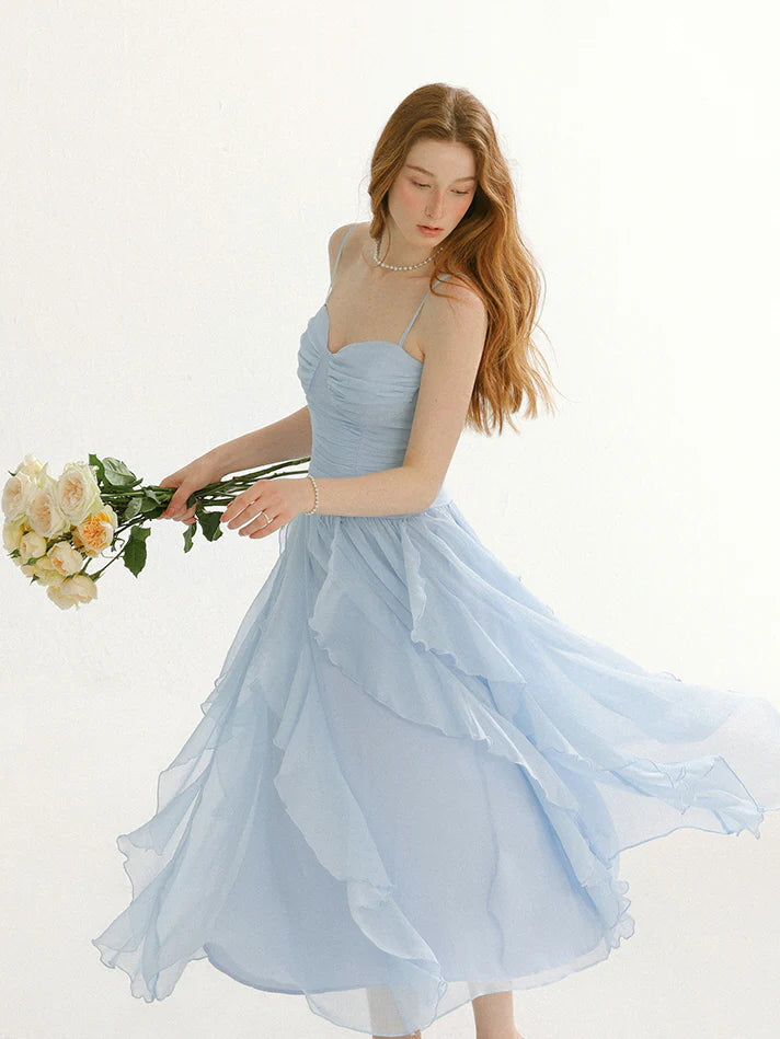 Fairy Whispers Light Blue Ruffle Dress