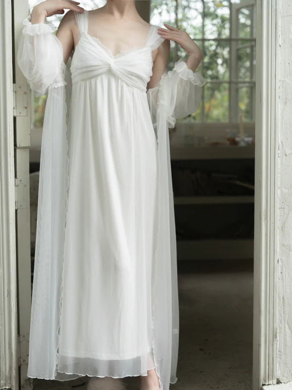 Ruffle-Trimmed Fairytale Nightgown Set