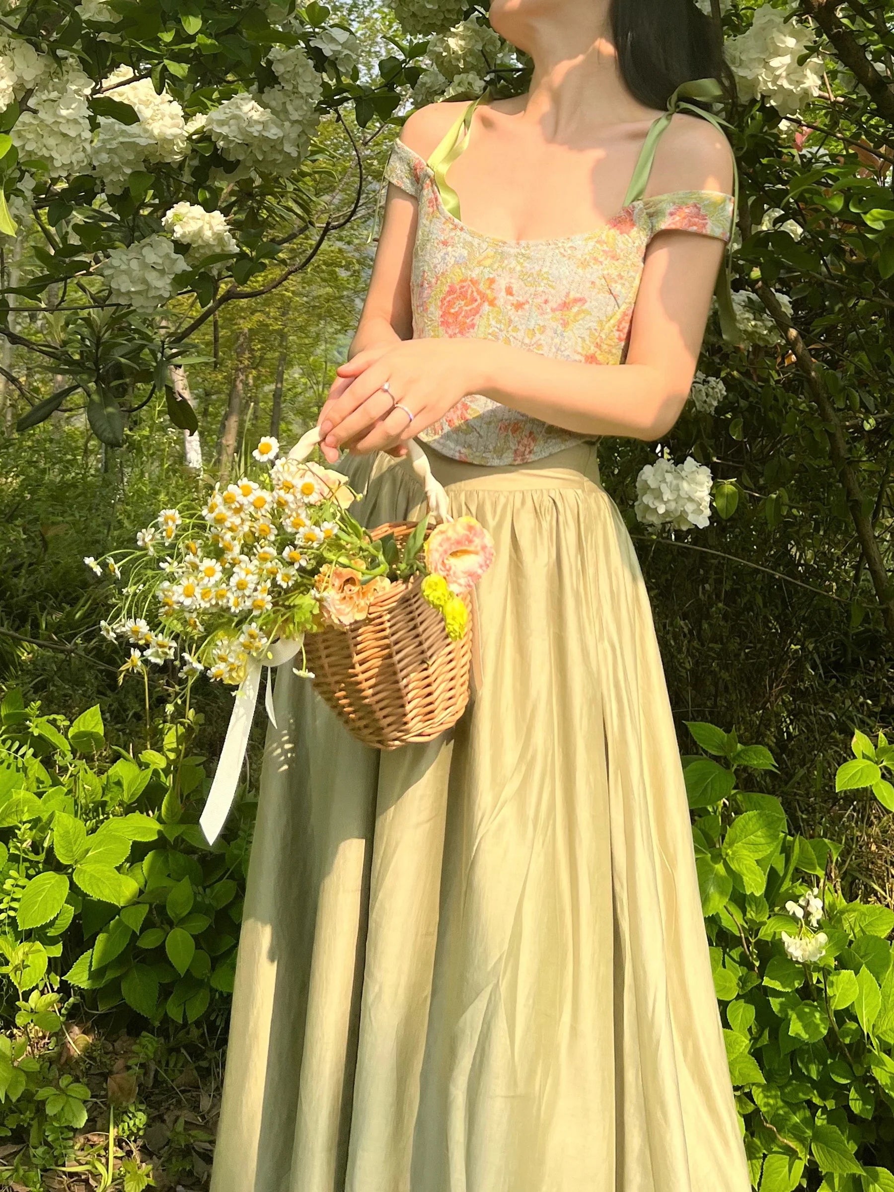 Fairytale Tencel High-Waist Long Skirt