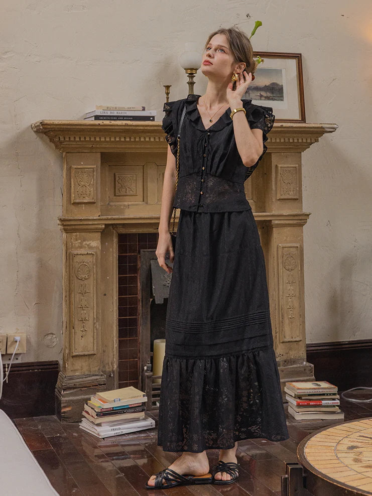 Lila's Midnight Bloom Skirt