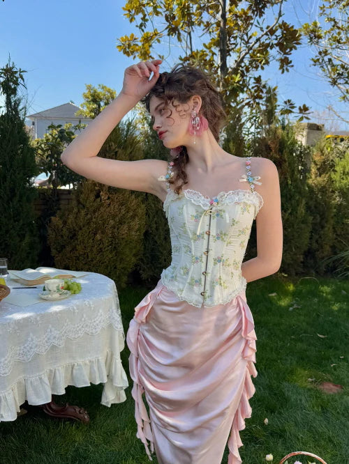 Floral Embroidered Garden Corset