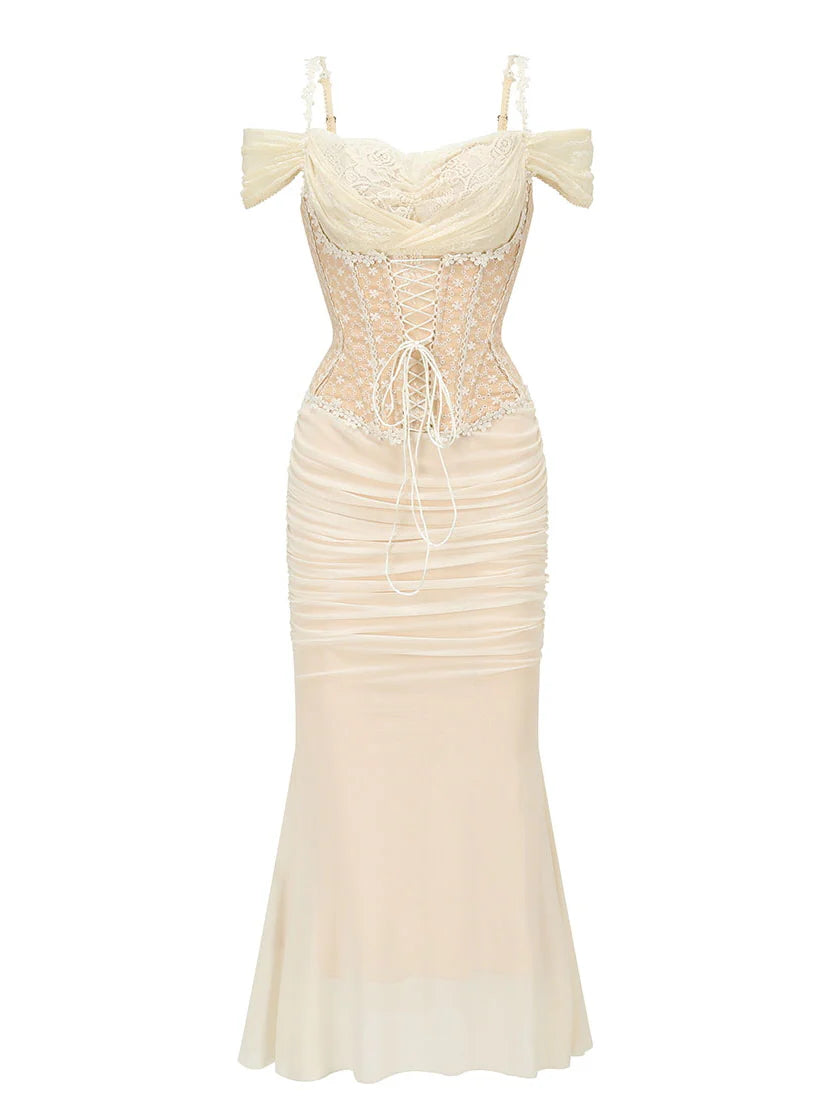 Lily's Vintage Grace Beige Dress