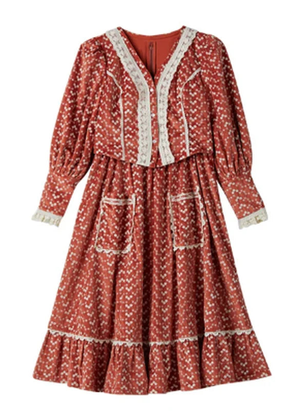 Autumn's Flaming Whisper Dress