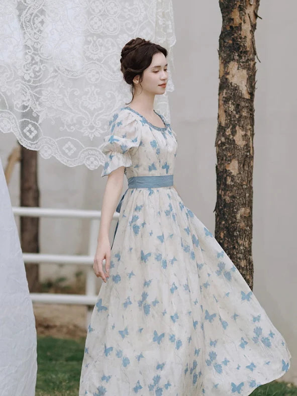 Blue Butterfly Garden Dress