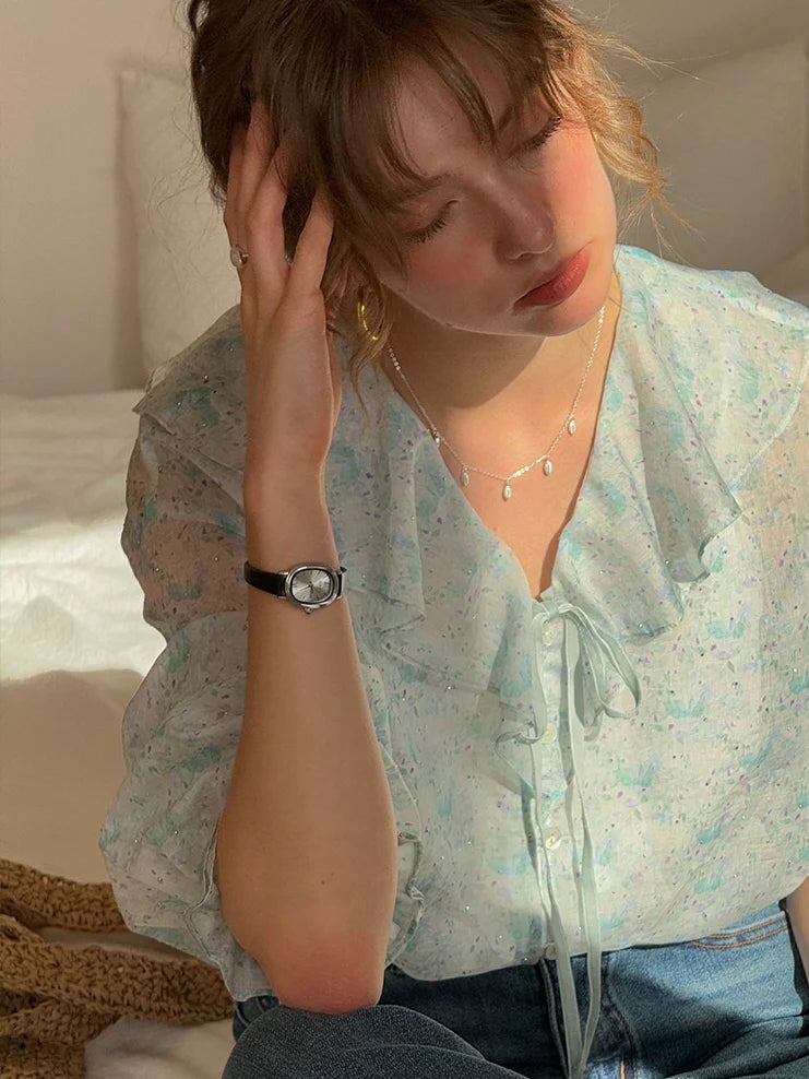 Ethereal Watercolor Sheer Blouse