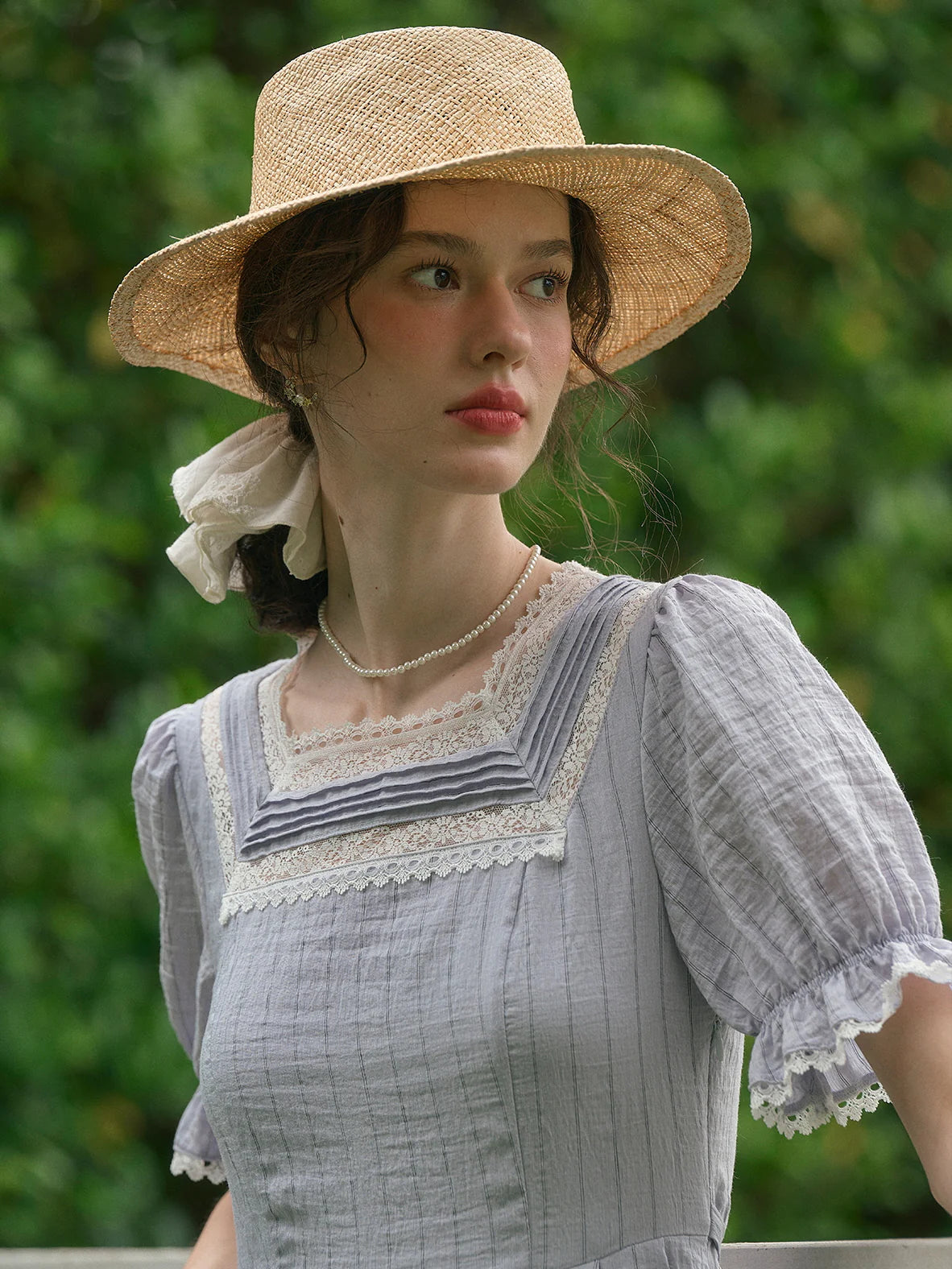 Sophia's Lace Whisper Blue Dress