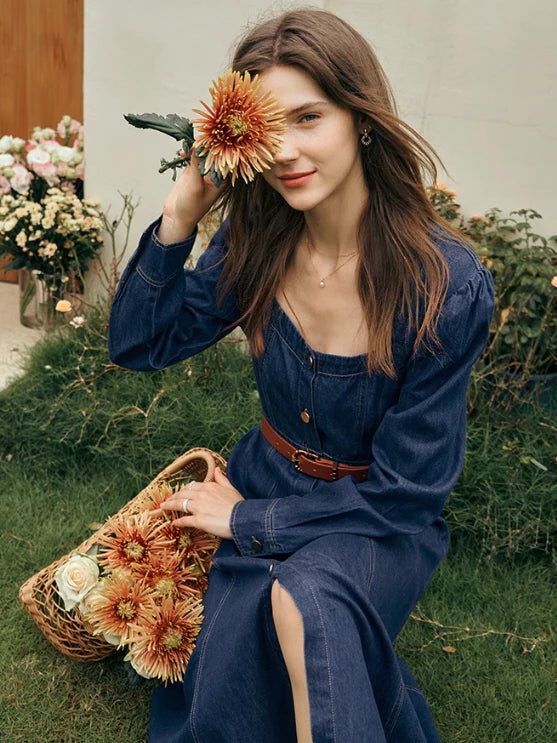 Vintage Indigo Denim Dress