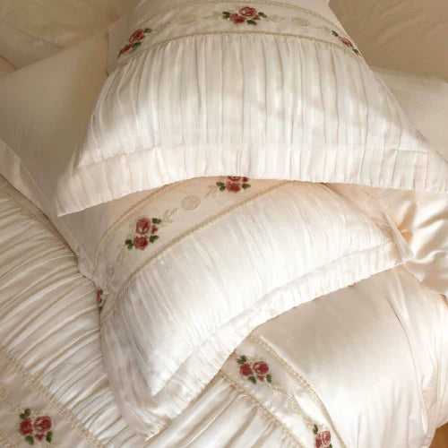 French Rose Silk Bedding Set
