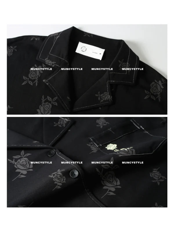 Black Rose Vintage Pajama Set