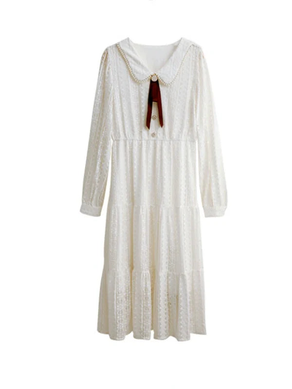 Lace Enchantment in White Dress