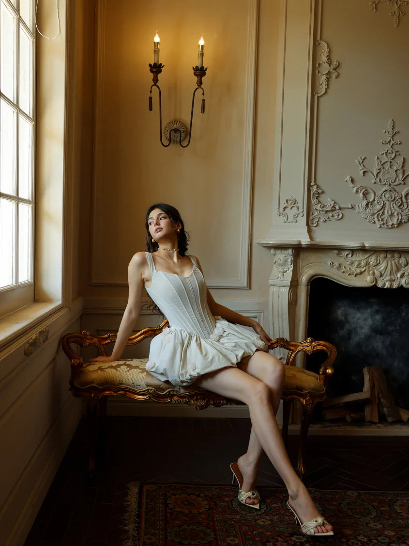 Light Pink Corset Bubble Hem Dress