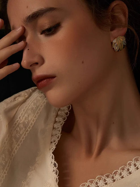 Vintage Leaf Stud Earrings