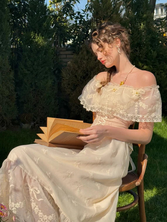 Buttercream Lace Corset Top & Skirt